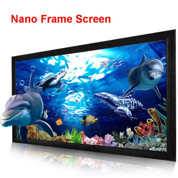 120" 16:9 fixed frame projection projector screen HD 3D TV home theater nano