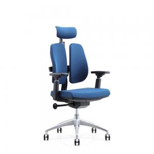 China Blue Cutting Foam Nylon Base Modern Ergonomic Chair With Headrest wholesale