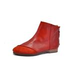 S084 Casual women's shoes retro handmade leather fashion frosted stitching flat