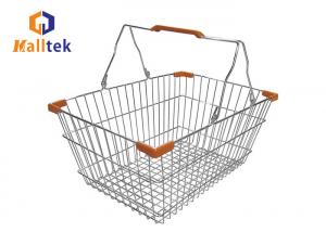 China 20L Zinc Plating Wire Mesh Metal Shopping Basket For Boutique Store on sale