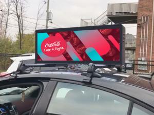 China SMD1415 P2.5 Taxi Top LED Display 100W 1/16S Scan Mode double sided display 960x320 wholesale