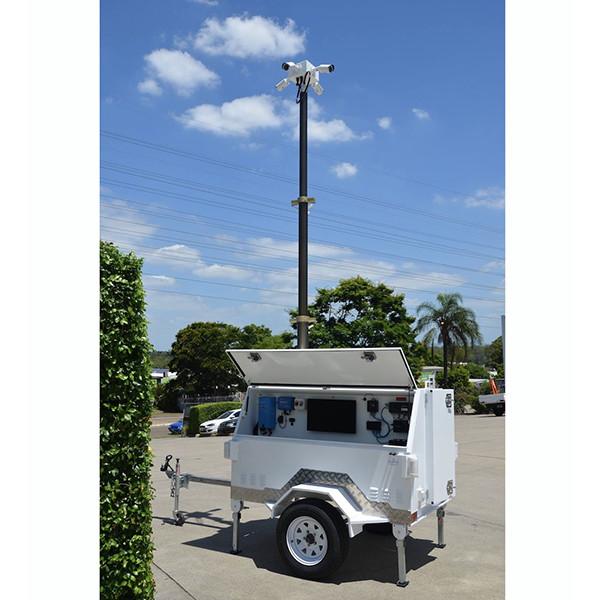 mobile solar trailer mounted lockable telescoping pneumatic mast aluminum mast 4