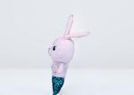 Pink Color Plush Bunny Keychain , Dressup Mermaid Stuffed Bunny Keychain