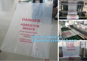 China LDPE material customized Logo compostable Industrial heavy duty clear plastic asbestos packaging garbage bags, bagplasti wholesale
