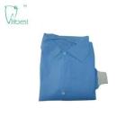 Blue Knitted Cuff Disposable Non Woven Isolation Gown