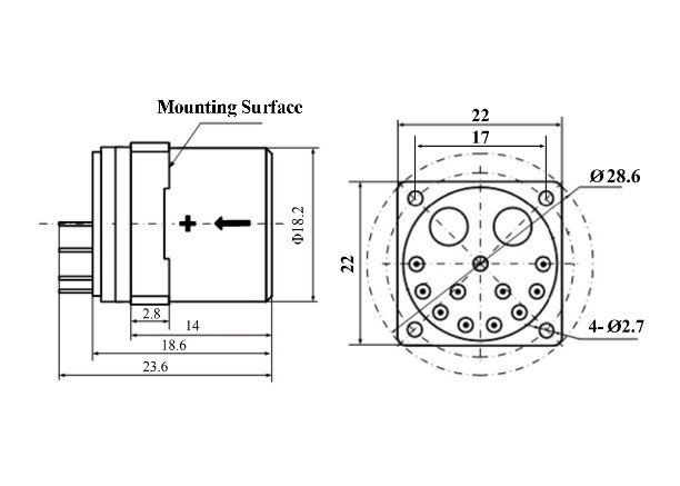 Highly Accurate Input Range ±30g-±80g Accelerometer with Temperature Compensation，Temperature Sensitivity ≤60ppm/°C