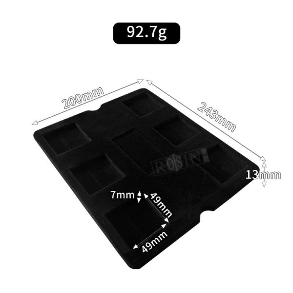 Recyclable 6 Grids Black Flocking Gift Box Plastic Medal Presentation Inner Holder packaging