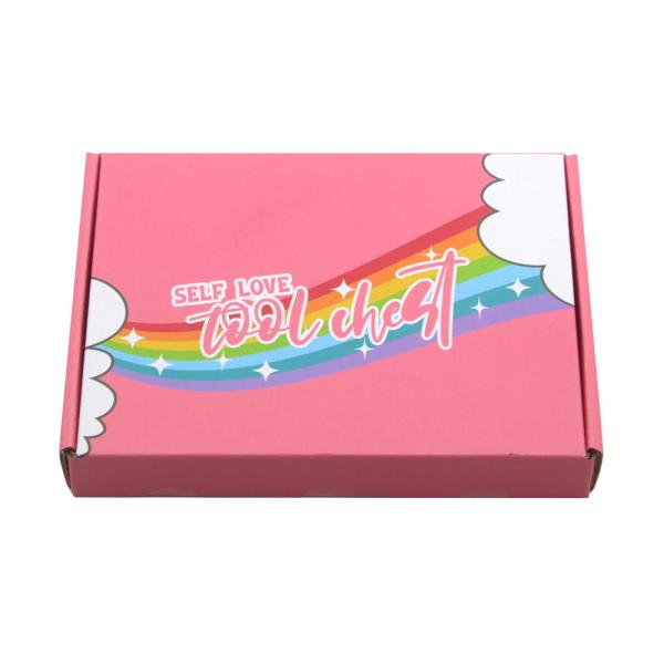 Custom Logo Printing Corrugated Pink Small Custom Mailer Packiging Box