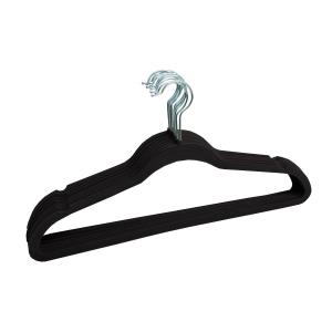 China Nylon Flocked Non Slip Felt Covered Hangers Soft Touching Surface wholesale