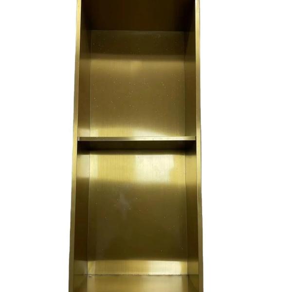 Brushed Surface Finish LED Gold Trim Shower Niche for Modern STAINLESS STEEL