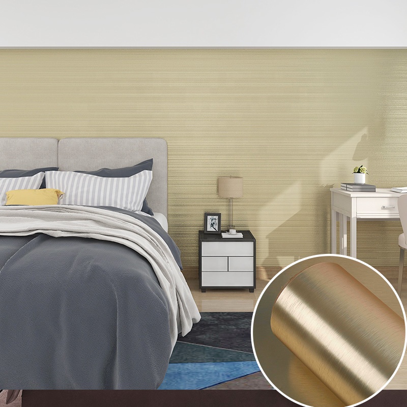 0.15mm Waterproof Black Metallic Wallpaper Oil Resistant Stainless Contact Paper