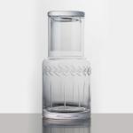 36 Oz Lead Free Glass Water Pitcher Handmade Bedside Water Carafe With Cup