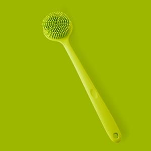 China BPA free Scrubber Shower Body Massage Silicone Bath Brush with Long Handle wholesale