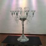ZT-524 Luxury crystal glass red candelabras for wedding centerpieces