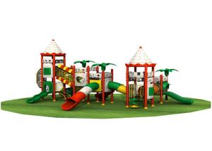 China Standard Size Toddler Outdoor Play Equipment / Outdoor Play Castle 34CBM Volume wholesale