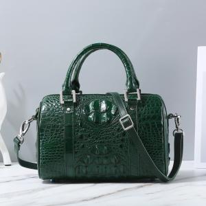 China Fashion Lady Purse Genuine Crocodile Leather Women's Small Boston Bag Exotic Real Alligator Skin Female Zipper Handbag wholesale