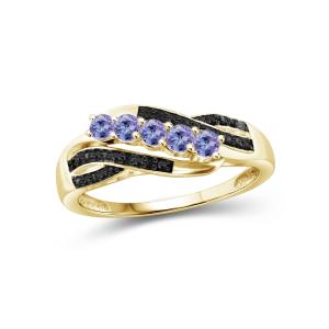China Jewelers Club Tanzanite Ring Birthstone Jewelry with Black Plate wholesale