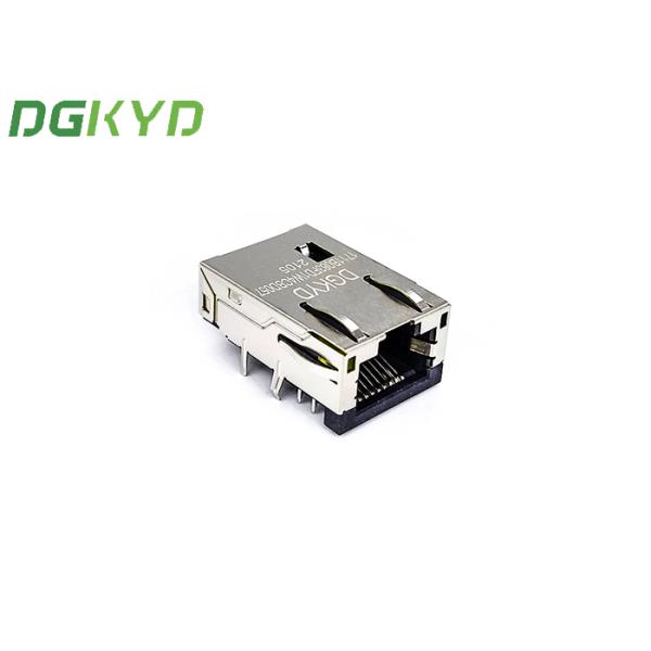 Dip RJ45 Single Port Connector 8 Pin Modular Jack With Lamp Shield Interface