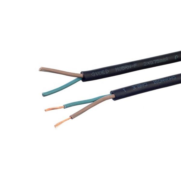 VDE Standard H05rr f Rubber Power Cable 2x0.75 Electrical for Household