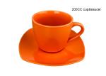 11" 8.75" Plate Porcelain Glazed Dinnerware Sets 20 Piece 220ml