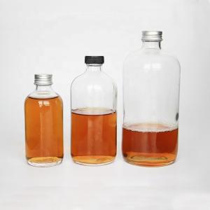 China Black Lid 8oz 16oz 32oz Empty Glass Wine Bottles For Drinking wholesale