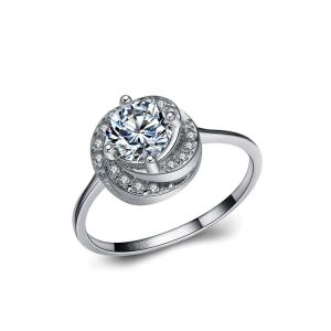 China Sterling Silver Clear Cubic Zirconia Ring for Women Wedding Jewelry (RE117) wholesale