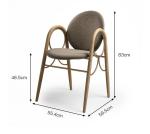Customized Size Hotel Restaurant Furniture Metal Solid Wood Fabric Dining Chair
