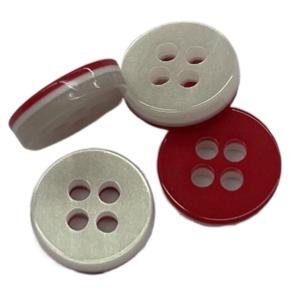 China Plastic Three Layers 4 Hole Shirt Buttons Double Flat Four Hole In 16L For Garment Accessories And Shirt wholesale