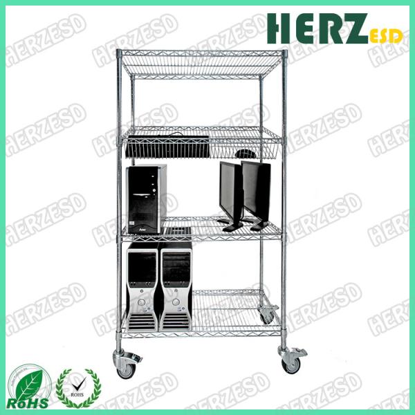 Carbon Steel ESD SMT SMD PCB Reel Storage Trolley Metal Shelf Chrome Wire