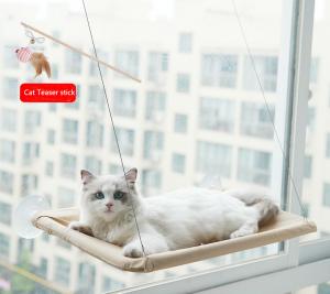China 100% Cotton Cat Window Hammock Space Saving With Suction Cup wholesale