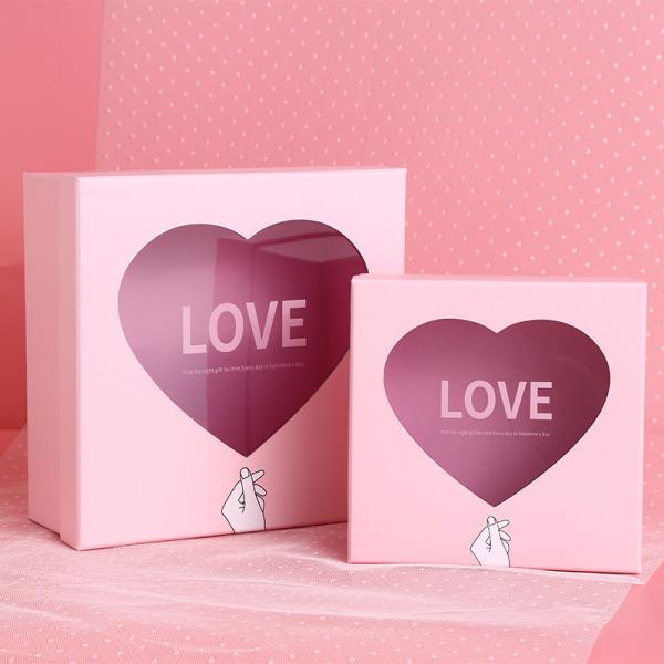 Custom Heart-Shaped Transparent Window Gift Box with Your Own Logo Colorful
