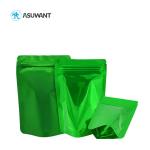 Green Glossy Aluminum Foil Stand Up Pouch Food Packaging Zipper Bags