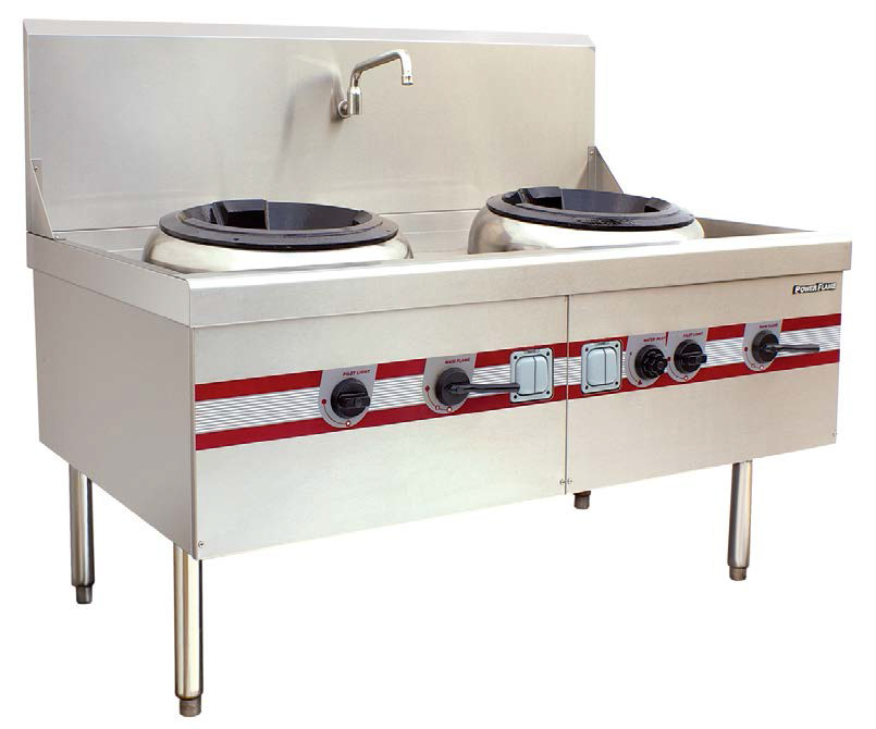 Air Blast Type Wok Range Double Burner Cooking Stove 1500 x 910 x (810+back) mm