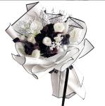 Black and white border jelly film, Korean plain paper, flower gift wrapping