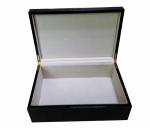 Carbon Fiber Wooden Gift Box, High Gloss Lacquered Finish, Cream Velvet Lining,