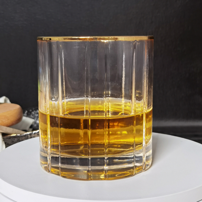 Customized Gold Rim Whole Set Handmade Whiskey Glass