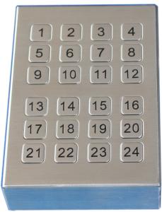 China Rugged vandalism USB desktop brushed Metal Keypad with 24 flat Keys wholesale