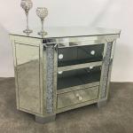 Sparkly Mirrored Crushed Diamond 3 Drawers TV Corner Cabinet Stands