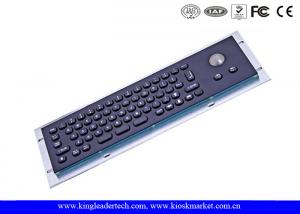 China Metallic Liquid-Proof Industrial Black Kiosk Metal Keyboard With Trackball on sale