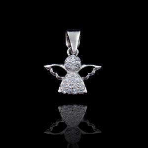 China Girls Silver And Zirconia Wings Lovely Angel Pendants Jewelry For Engagement wholesale