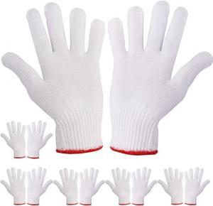 China White Reusable Work Hand Cotton Gloves Grip Washable Reusable 90 Cotton 10 Nylon wholesale