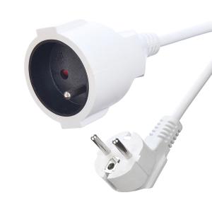 China 3 Prong Round Pin Extention Cable White SNI Extention Cord for Home wholesale