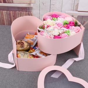 China Exquisite Gift Packaging Boxes Romantic Round Double Layer Rotating Soap Flower Box wholesale