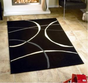 China Modern Handtufted Acrylic Carpet Black and White Area Rug Lines wholesale