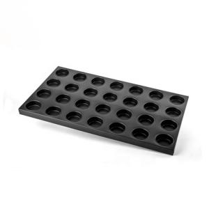 China Rk Bakeware China-Slicone Glazed Cupcake Muffin Custard Cake Baking Tray for Industrial Cupcake Lines wholesale
