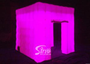 China 8'x8' portable cube tube Led inflatable photo booth for wedding events or parties night wholesale