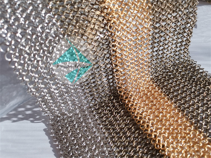 3.8mm To 30mm Metal Ring Mesh Pvd Finished Chainmail Weave Type For Curtain