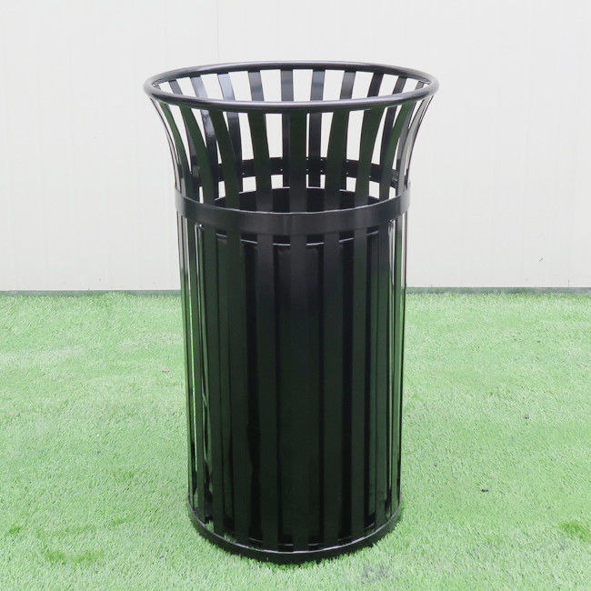 Powder Coating Dia 584* 914H Mm Steel Outdoor Trash Can