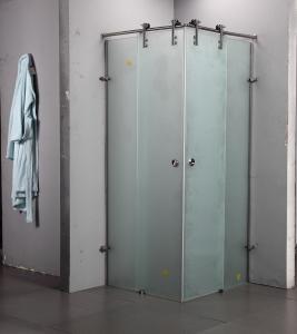 China Indoor Portable Frost Tempered Glass Sliding Door Whole Shower Glass Room OEM wholesale