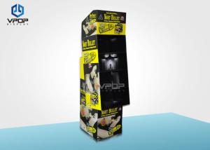 China Condoms Corrugated Retail Display Stands Yellow Recyclable With 4 Shelves wholesale